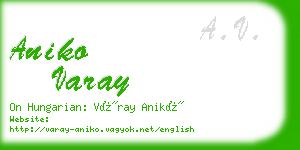 aniko varay business card